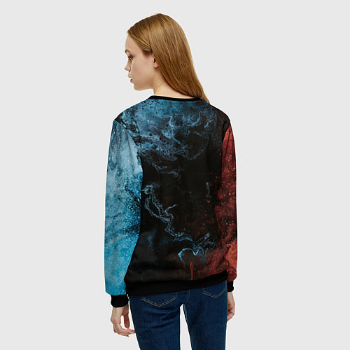 Женский свитшот Тьма и краски / 3D-Черный – фото 4