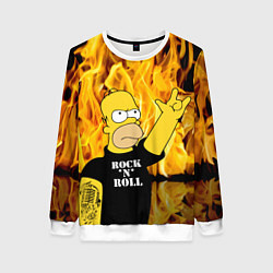 Свитшот женский Homer Simpson - Rock n Roll!, цвет: 3D-белый