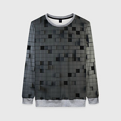 Свитшот женский Пиксельный объёмный паттерн, цвет: 3D-меланж