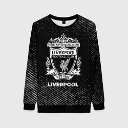Женский свитшот Liverpool с потертостями на темном фоне