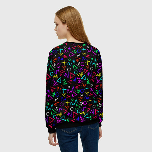 Женский свитшот League Of Legends: Arcane neon logo / 3D-Черный – фото 4