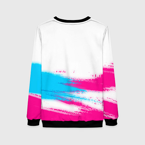 Женский свитшот Pink Floyd neon gradient style: символ сверху / 3D-Черный – фото 2