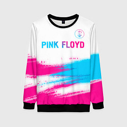 Женский свитшот Pink Floyd neon gradient style: символ сверху