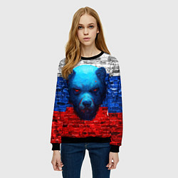 Свитшот женский Русский медведь арт, цвет: 3D-черный — фото 2