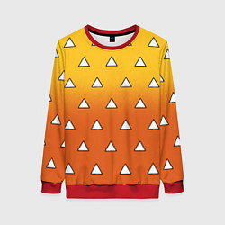Свитшот женский Оранжевое кимоно с треугольниками - Зеницу клинок, цвет: 3D-красный