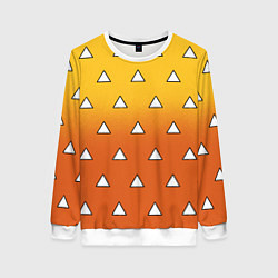 Женский свитшот Оранжевое кимоно с треугольниками - Зеницу клинок