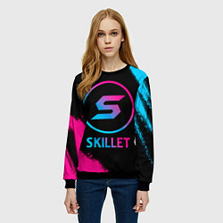 Свитшот женский Skillet - neon gradient, цвет: 3D-черный — фото 2