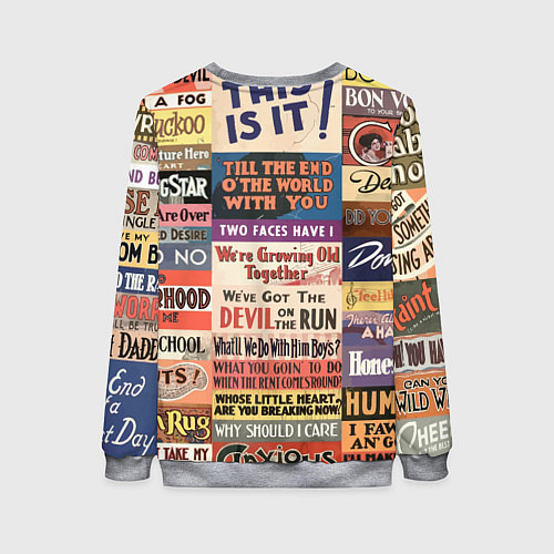 Женский свитшот Рекламные стикеры - retro / 3D-Меланж – фото 2