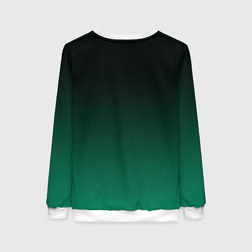 Женский свитшот Черный и бирюзово - зеленый, текстурированный под / 3D-Белый – фото 2