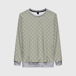 Женский свитшот Серо-бежевая клетка с тонкой черной полосой