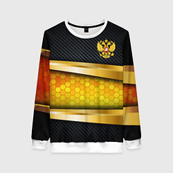 Женский свитшот Black & gold - герб России