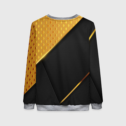 Женский свитшот Герб России на черном фоне с золотыми вставками / 3D-Меланж – фото 2