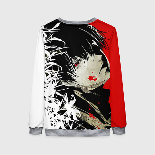 Женский свитшот Канеки Кен и цветы - Токийский гуль / 3D-Меланж – фото 2