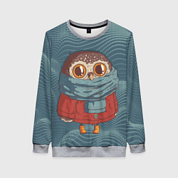 Женский свитшот Милая совушка в шарфе