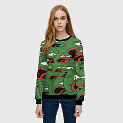 Свитшот женский Пепе лягушка, цвет: 3D-черный — фото 2