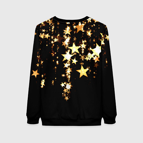Женский свитшот Золотые праздничные звезды / 3D-Черный – фото 2