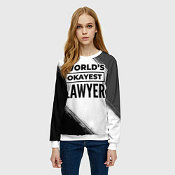 Свитшот женский Worlds okayest lawyer - white, цвет: 3D-белый — фото 2