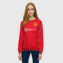 Свитшот женский Джейдон Санчо Манчестер Юнайтед форма 20222023, цвет: 3D-красный — фото 2