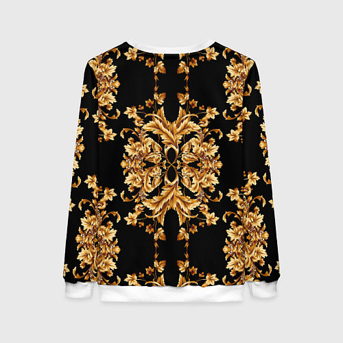 Женский свитшот Золотая гжель модные цветы / 3D-Белый – фото 2