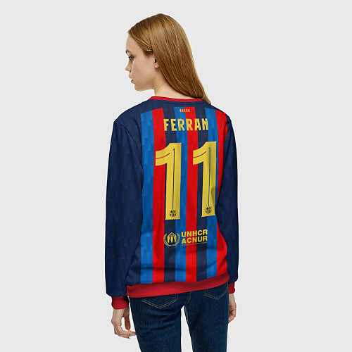 Женский свитшот Ферран Торрес Барселона форма 20222023 / 3D-Красный – фото 4