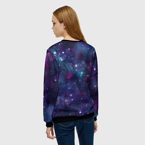 Женский свитшот Бесконечность звездного неба / 3D-Черный – фото 4