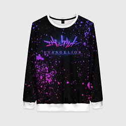 Свитшот женский Evangelion neon logo, цвет: 3D-белый