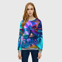 Свитшот женский Неоновая страна, цвет: 3D-меланж — фото 2