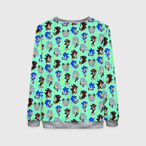 Женский свитшот Ежик Соник и его друзья / 3D-Меланж – фото 2