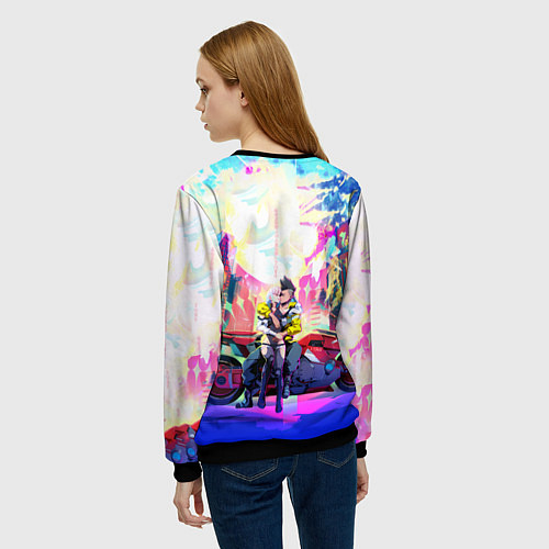 Женский свитшот Cyberpunk Edgerunners Люси и Дэвид / 3D-Черный – фото 4