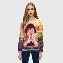 Свитшот женский Моя новая горничная очень подозрительна, цвет: 3D-меланж — фото 2