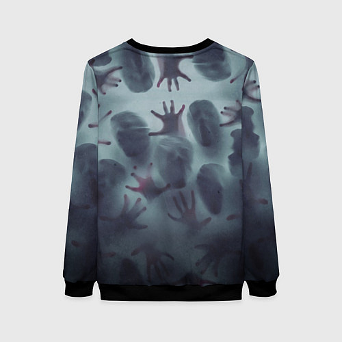 Женский свитшот Scary faces trying to get out / 3D-Черный – фото 2