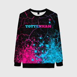 Женский свитшот Tottenham - neon gradient: символ сверху