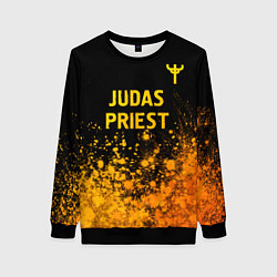 Свитшот женский Judas Priest - gold gradient: символ сверху, цвет: 3D-черный