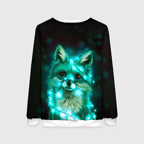 Женский свитшот Неоновый лис / 3D-Белый – фото 2