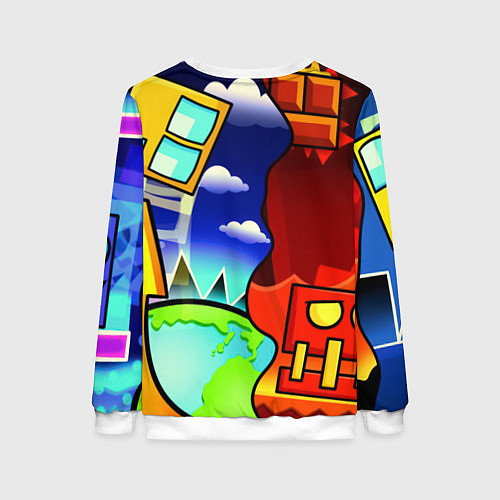 Женский свитшот Geometry dash world / 3D-Белый – фото 2
