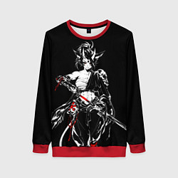 Женский свитшот Кибер девушка самурай