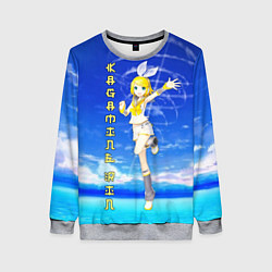 Свитшот женский Кагамине Рин - Kagamine Rin вокалоид, цвет: 3D-меланж