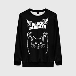 Свитшот женский Black Sabbath рок кот, цвет: 3D-черный