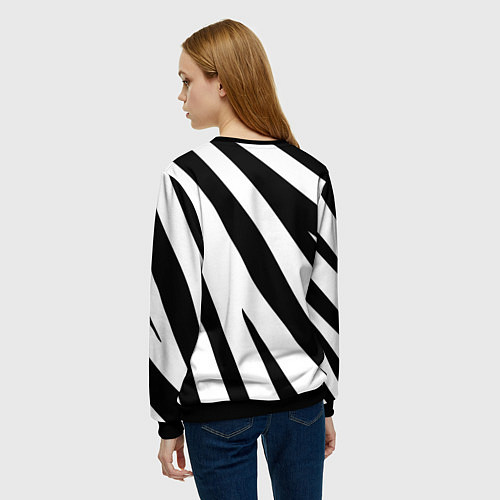 Женский свитшот Камуфляж зебры / 3D-Черный – фото 4