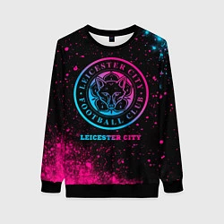 Свитшот женский Leicester City - neon gradient, цвет: 3D-черный