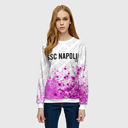 Свитшот женский Napoli pro football: символ сверху, цвет: 3D-белый — фото 2
