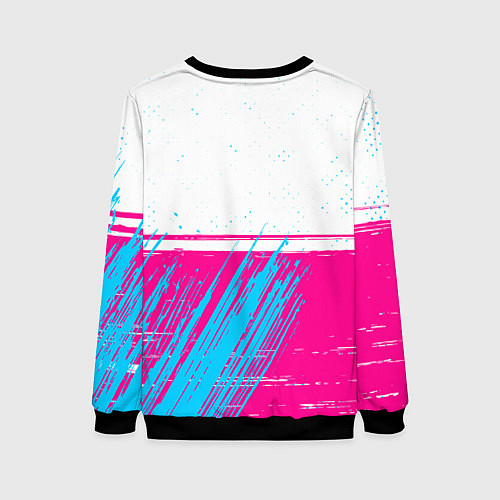 Женский свитшот Roma neon gradient style: символ сверху / 3D-Черный – фото 2