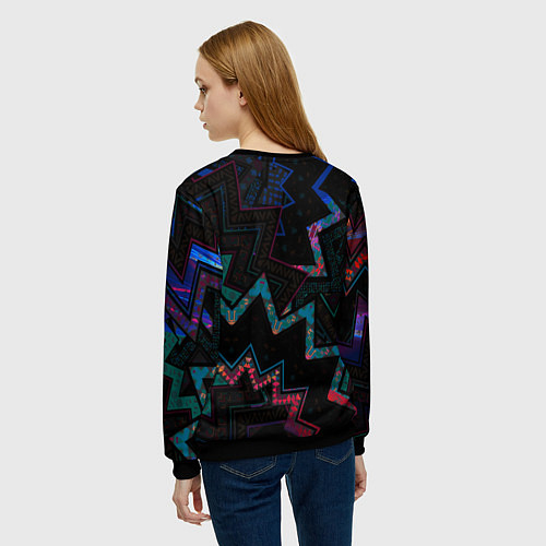 Женский свитшот Этнический Узор / 3D-Черный – фото 4