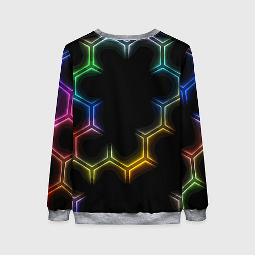 Женский свитшот Mercedes - neon pattern / 3D-Меланж – фото 2