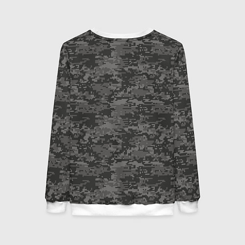 Женский свитшот Камуфляж AOR-2 серый пиксель / 3D-Белый – фото 2
