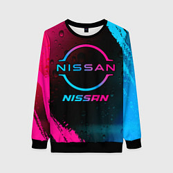 Женский свитшот Nissan - neon gradient