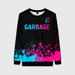 Женский свитшот Garbage - neon gradient: символ сверху