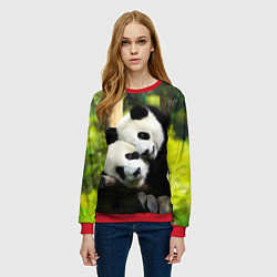 Свитшот женский Влюблённые панды, цвет: 3D-красный — фото 2