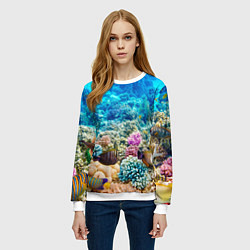 Свитшот женский Дно морское, цвет: 3D-белый — фото 2