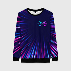 Свитшот женский Exeed neon speed lines, цвет: 3D-черный